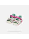 Geox Bílé dívčí barefoot sandály Geox Sandal Iupidoo Gir