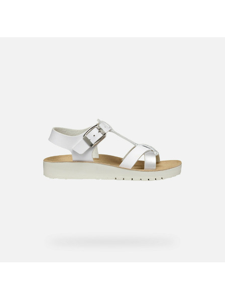Geox Bílé dívčí sandály Geox Sandal Costarei Gi