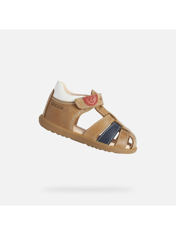 Geox Hnědé chlapecké sandály Geox Sandal Macchia
