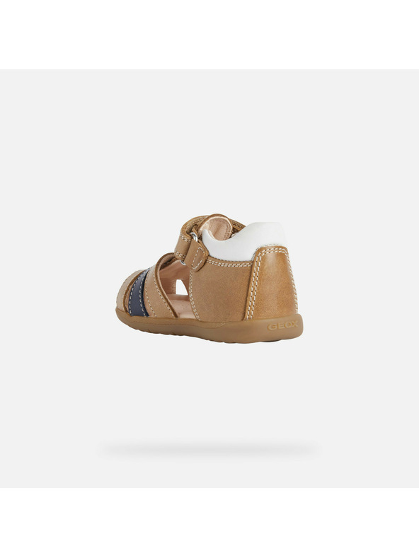 Geox Hnědé chlapecké sandály Geox Sandal Macchia