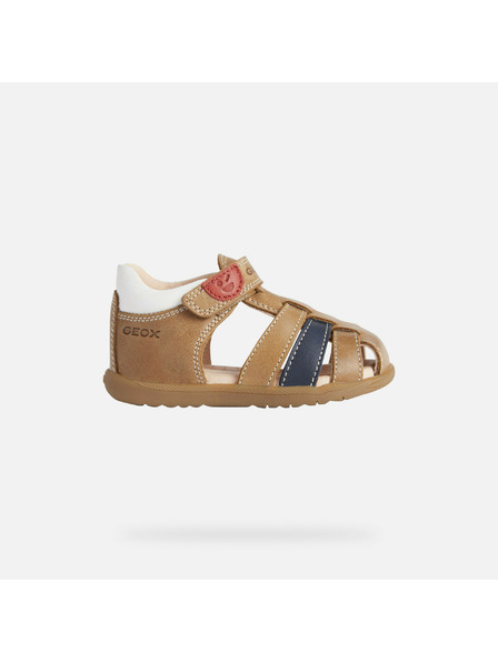 Geox Hnědé chlapecké sandály Geox Sandal Macchia