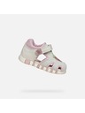Geox Šedé dívčí sandály pro první kroky Geox Sandal Iupidoo