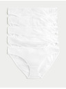 Marks & Spencer Bikini kalhotky z bavlny s lycrou®, 5 ks v balení Marks & Spencer bílá