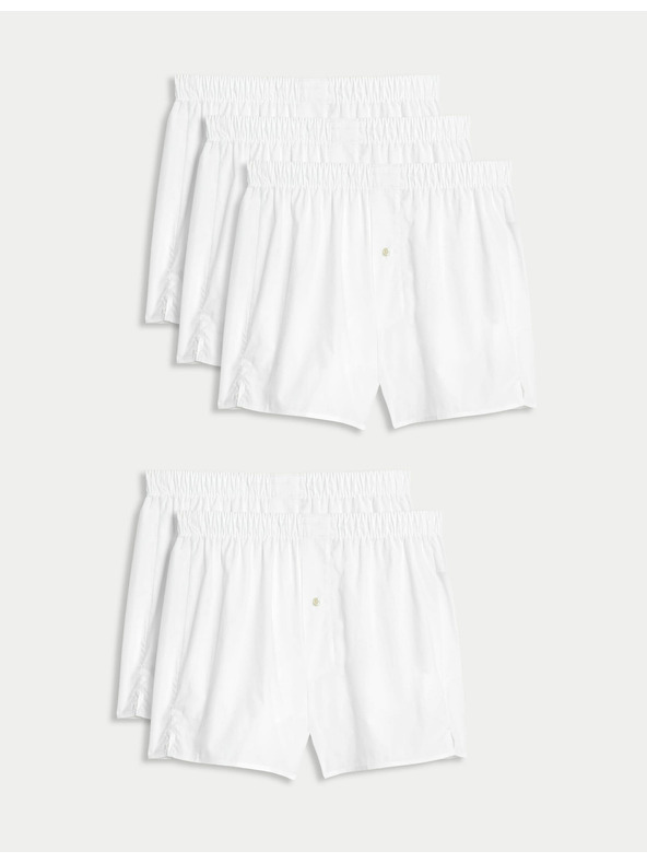 Marks & Spencer Sada pěti pánských trenýrek v bílé barvě Marks & Spencer