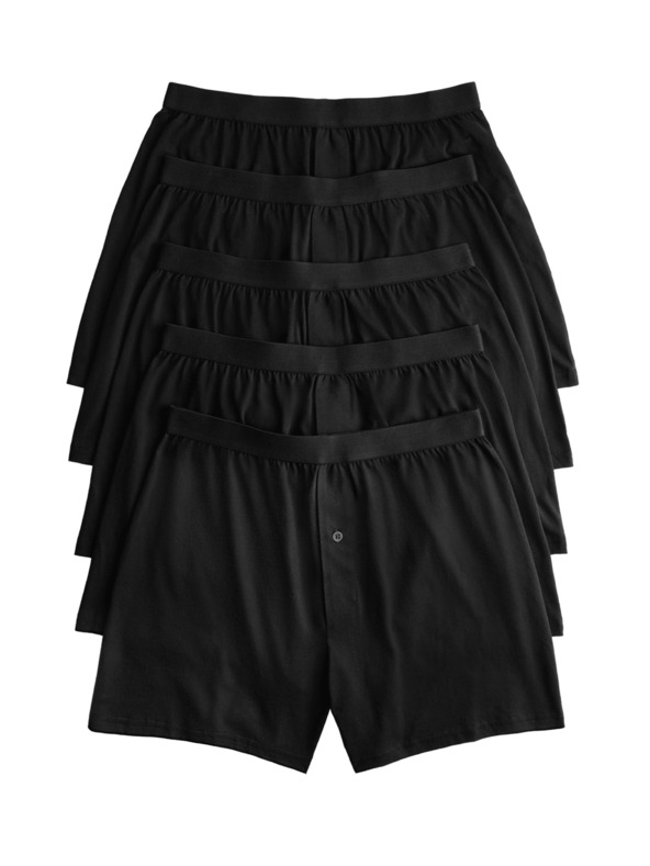 Marks & Spencer Bavlněné žerzejové boxerky s technologií Cool & Fresh™, 5 ks Marks & Spencer černá