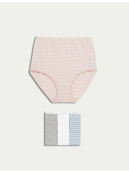 Marks & Spencer Sada čtyř dámských kalhotek v růžové, šedé, bílé a světle modré barvě Marks & Spencer