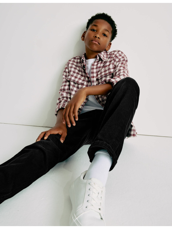 Marks & Spencer Volné džíny z čisté bavlny (6–16 let) Marks & Spencer černá