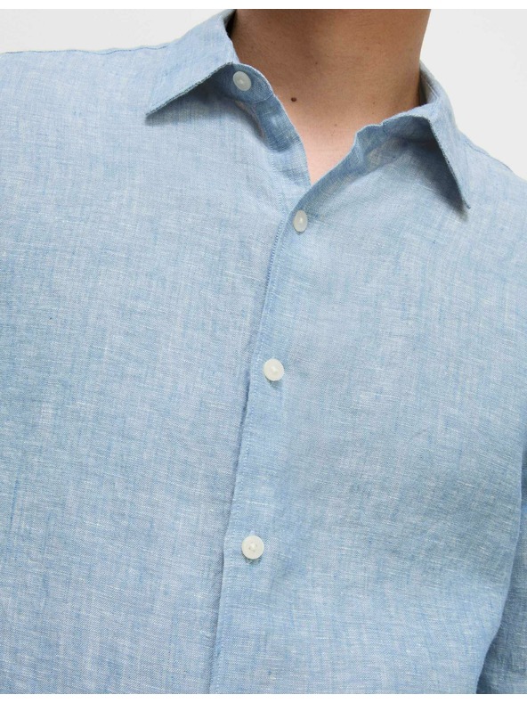 Marks & Spencer Košile z čistého lnu Marks & Spencer modrá