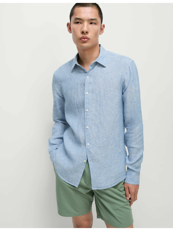 Marks & Spencer Košile z čistého lnu Marks & Spencer modrá