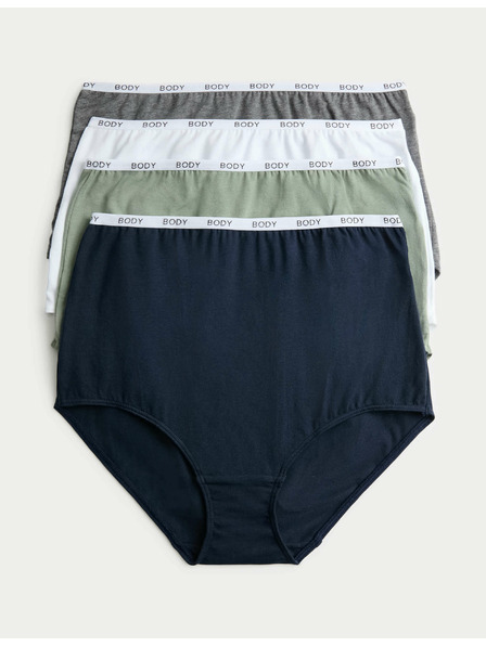 Marks & Spencer Kalhotky do pasu s vysokým podílem bavlny, 4 ks Marks & Spencer šedá