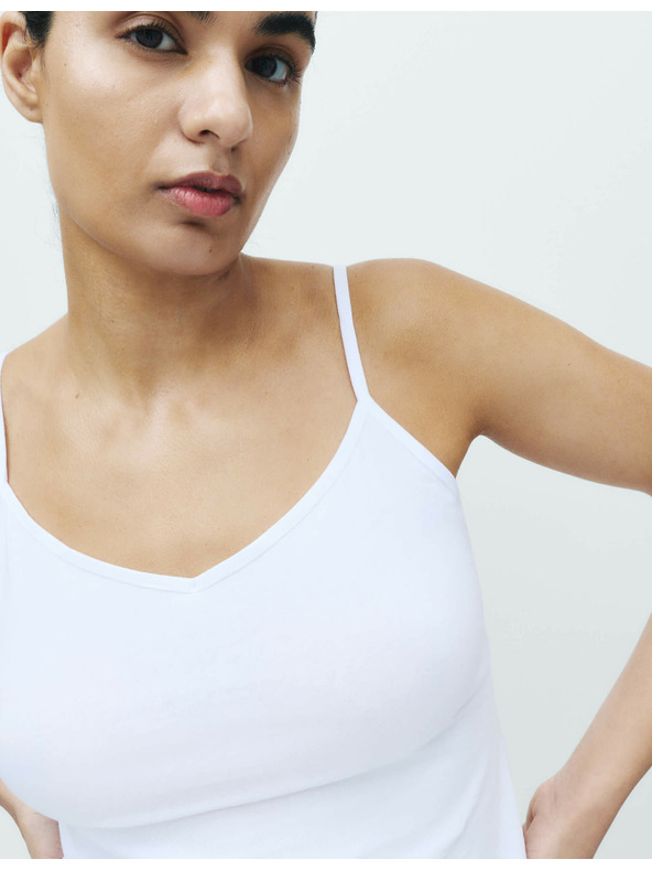 Marks & Spencer Tílko na ramínka s vysokým podílem bavlny, 3 ks Marks & Spencer bílá