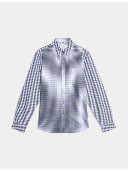 Marks & Spencer Kostkovaná košile Oxford The Ultimate z čisté bavlny Marks & Spencer námořnická modrá