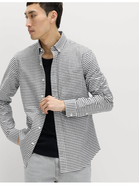 Marks & Spencer Kostkovaná košile Oxford The Ultimate z čisté bavlny Marks & Spencer černá