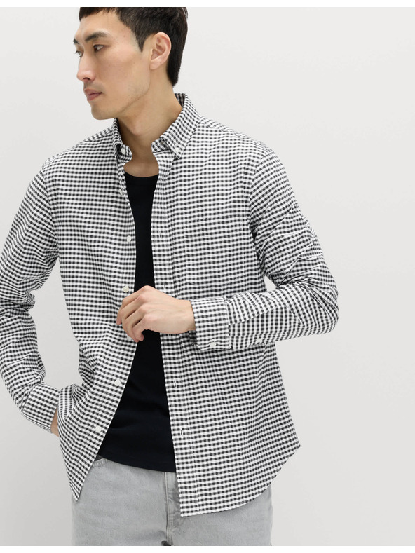 Marks & Spencer Kostkovaná košile Oxford The Ultimate z čisté bavlny Marks & Spencer černá