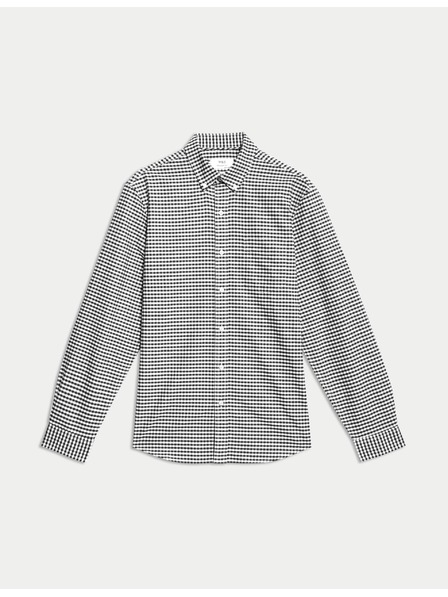 Marks & Spencer Kostkovaná košile Oxford The Ultimate z čisté bavlny Marks & Spencer černá