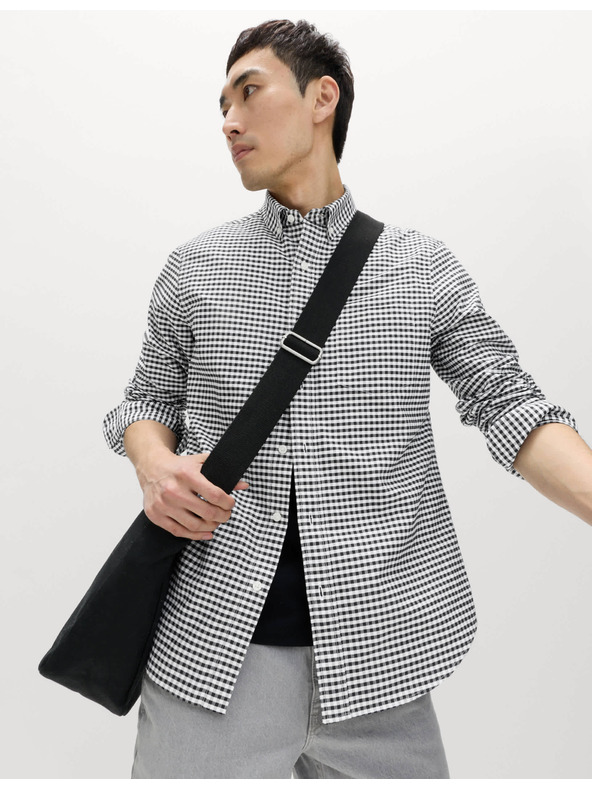 Marks & Spencer Kostkovaná košile Oxford The Ultimate z čisté bavlny Marks & Spencer černá