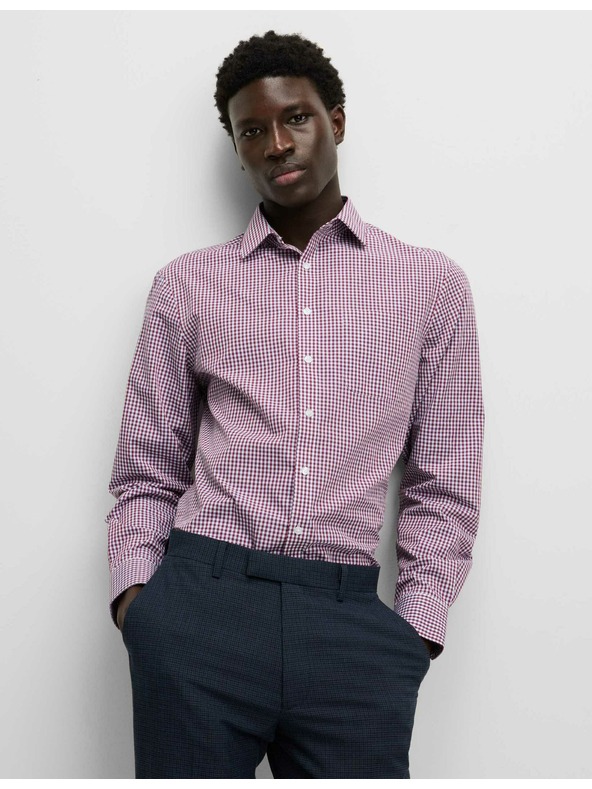 Marks & Spencer Kostkované košile normálního střihu pro snadné žehlení, 2 ks Marks & Spencer červená