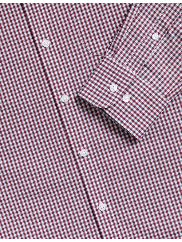 Marks & Spencer Kostkované košile normálního střihu pro snadné žehlení, 2 ks Marks & Spencer červená