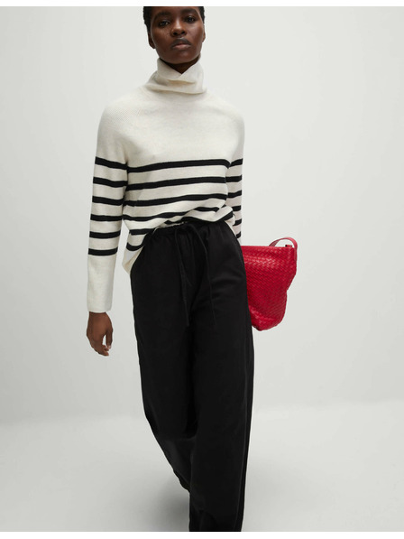 Marks & Spencer Džínové kalhoty se širokými nohavicemi, v pase stahovací na šňůrku Marks & Spencer černá