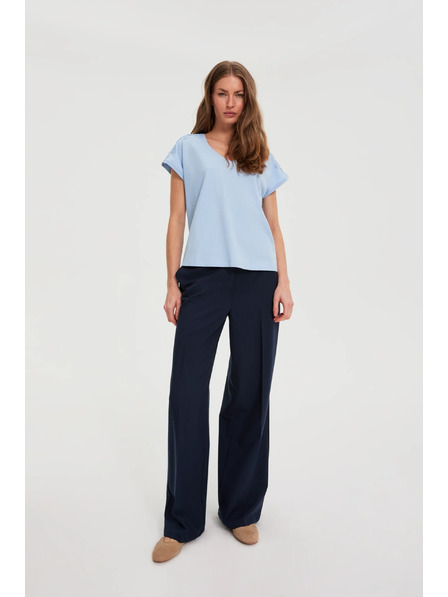 Moodo Halenka s krajkou na rukávech světle modrá Moodo