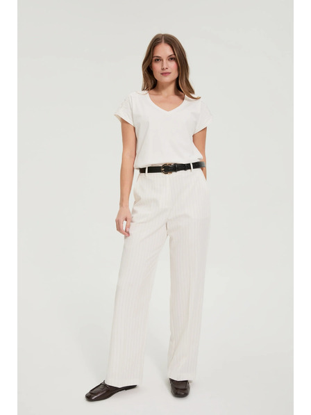 Moodo Halenka s krajkou na rukávech bílá Moodo