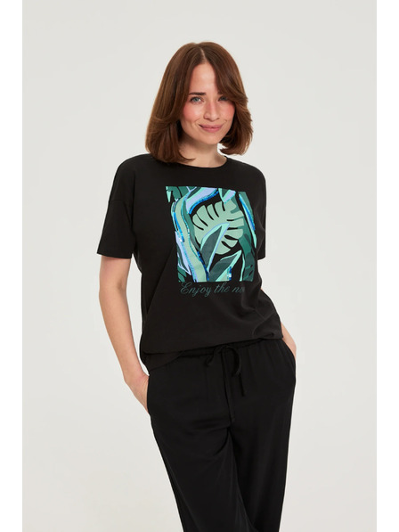 Moodo Tričko s potiskem černé Moodo