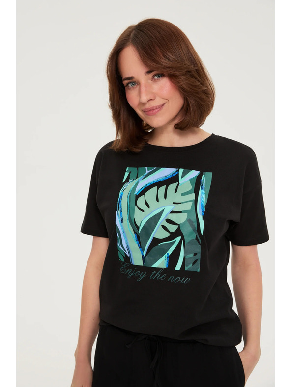 Moodo Tričko s potiskem černé Moodo