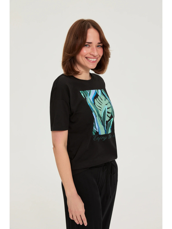 Moodo Tričko s potiskem černé Moodo