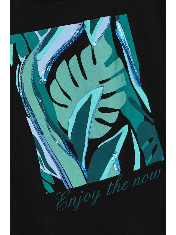 Moodo Tričko s potiskem černé Moodo