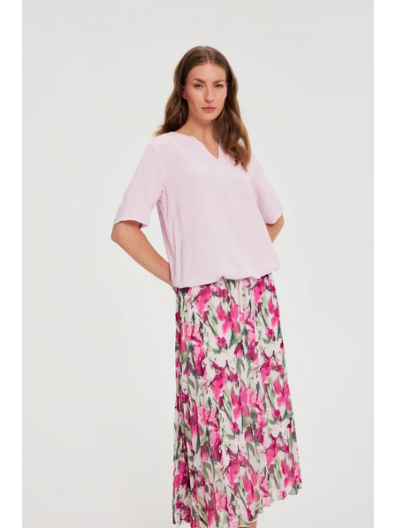 Moodo Růžová košile s krátkými rukávy Moodo