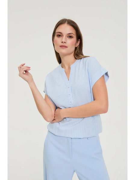 Moodo Světle modrá pruhovaná košile Moodo