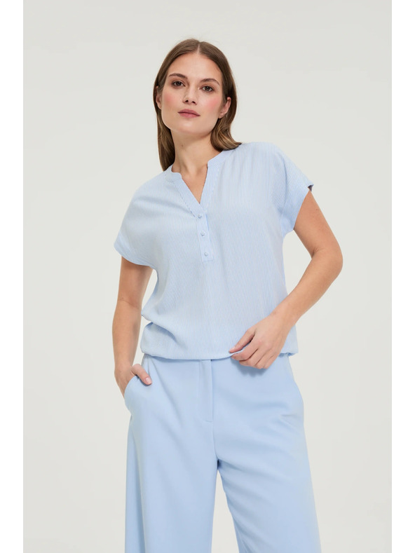 Moodo Světle modrá pruhovaná košile Moodo