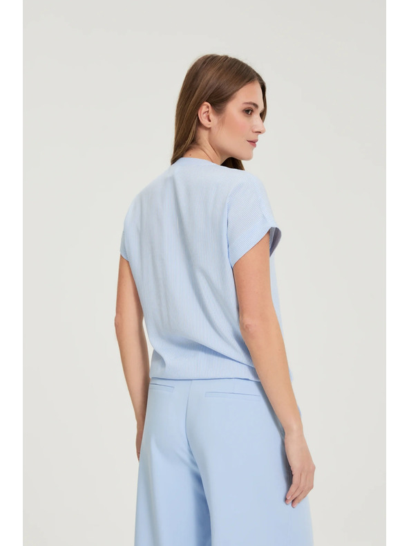 Moodo Světle modrá pruhovaná košile Moodo