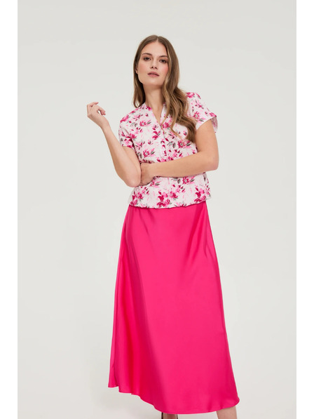 Moodo Košile s květy fuchsiová Moodo