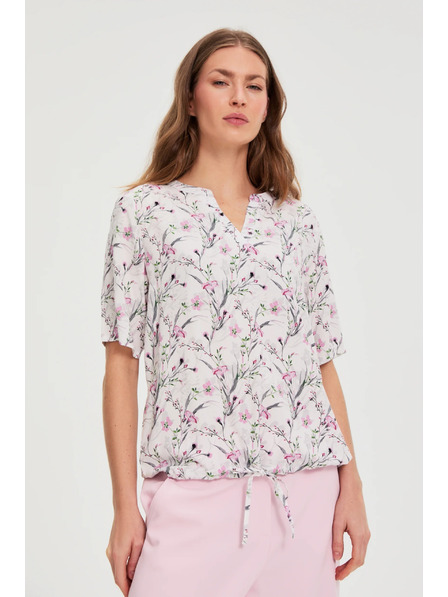 Moodo Košile s květy růžová Moodo