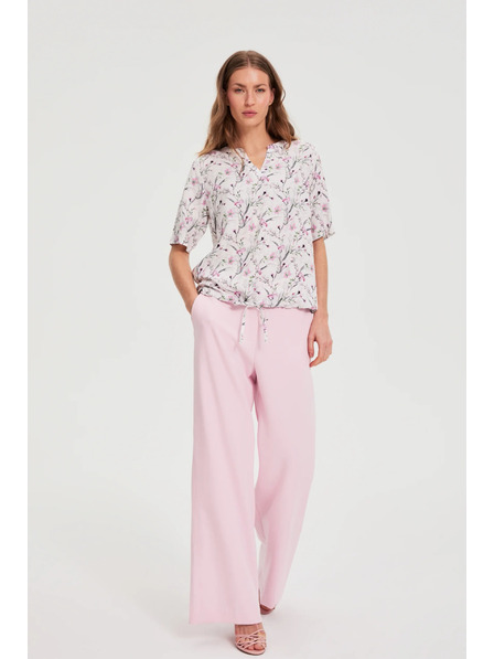 Moodo Košile s květy růžová Moodo