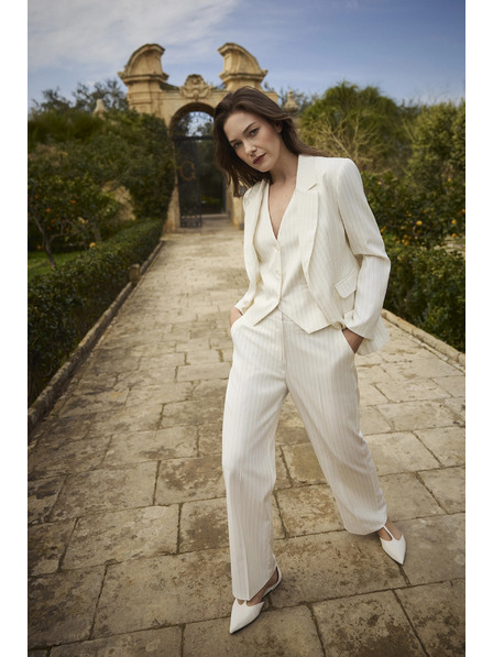 Moodo Bílé pruhované sako Moodo