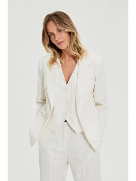 Moodo Bílé pruhované sako Moodo