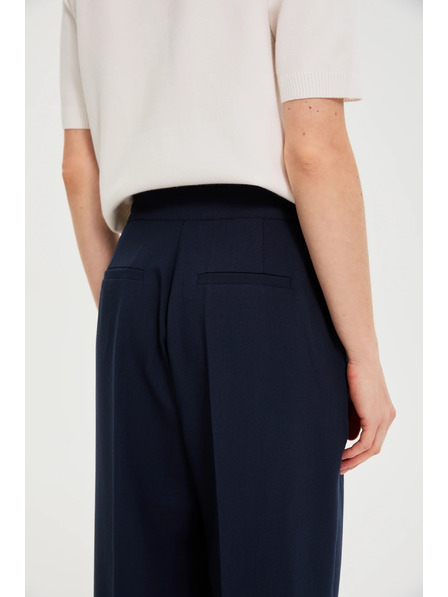 Moodo Kalhoty se širokými nohavicemi tmavě modré Moodo