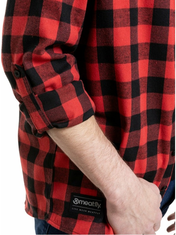 Meatfly Meatfly pánská košile Kurt Black / Red