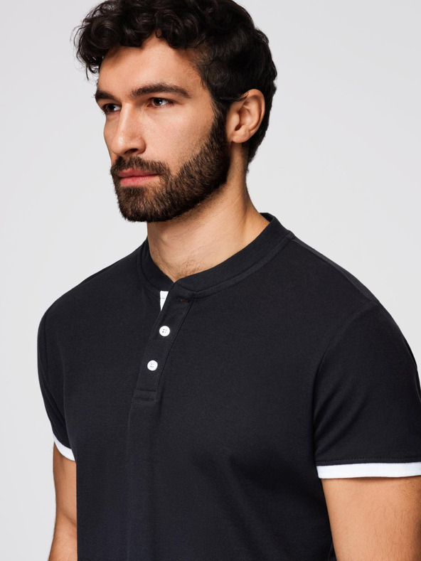 Ombre Clothing Černé pánské polo tričko Ombre Clothing