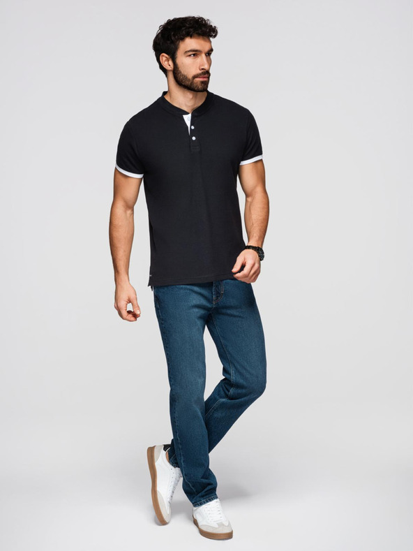 Ombre Clothing Černé pánské polo tričko Ombre Clothing