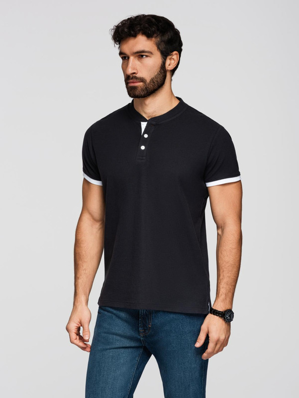 Ombre Clothing Černé pánské polo tričko Ombre Clothing