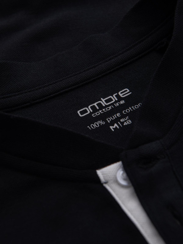 Ombre Clothing Černé pánské polo tričko Ombre Clothing