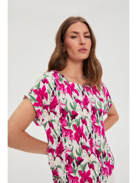 Moodo Košile s krátkými rukávy fuchsiová Moodo
