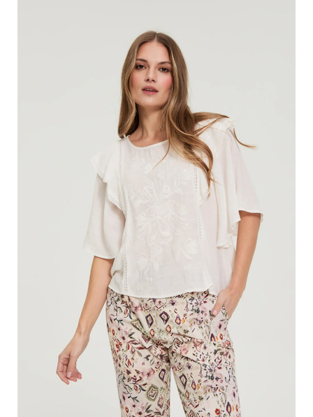 Moodo Košile s volány bílá Moodo