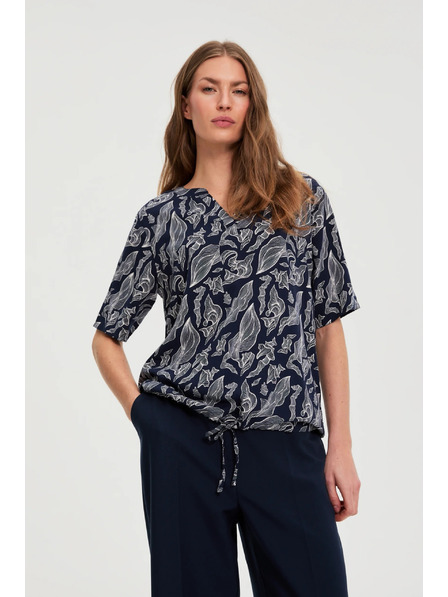 Moodo Tmavě modrá viskózová košile Moodo