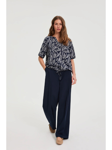 Moodo Tmavě modrá viskózová košile Moodo