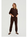 Moodo Bunda s lnem hnědá Moodo