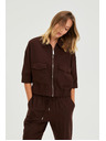 Moodo Bunda s lnem hnědá Moodo